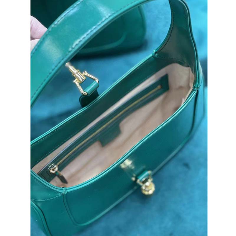 Gucci Women Jackie 1961 Small Shoulder Bag Emerald Green Leather