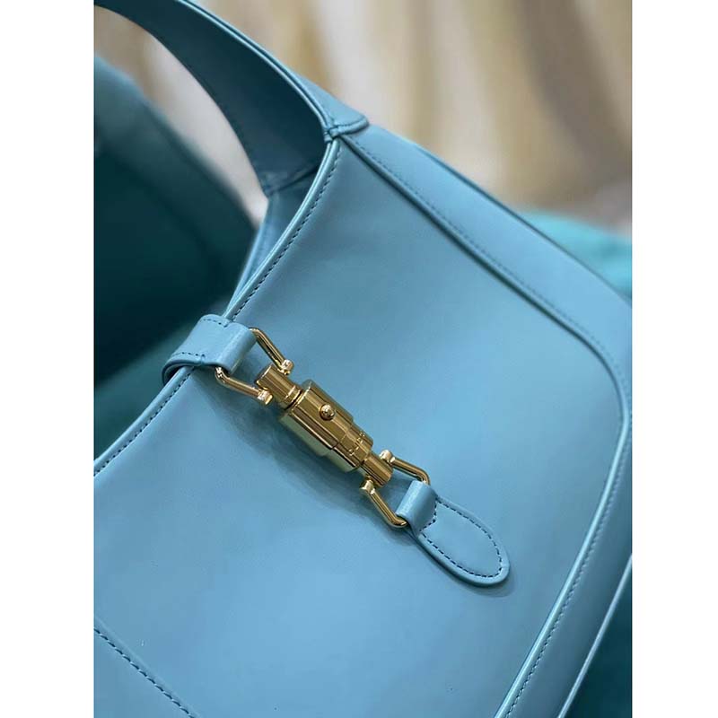 Gucci Women Jackie 1961 Small Shoulder Bag Light Blue Leather