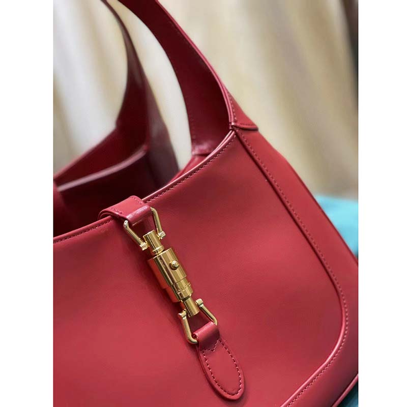 Gucci Women Jackie 1961 Small Shoulder Bag Red Leather