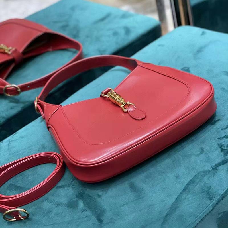 Gucci Women Jackie 1961 Small Shoulder Bag Red Leather