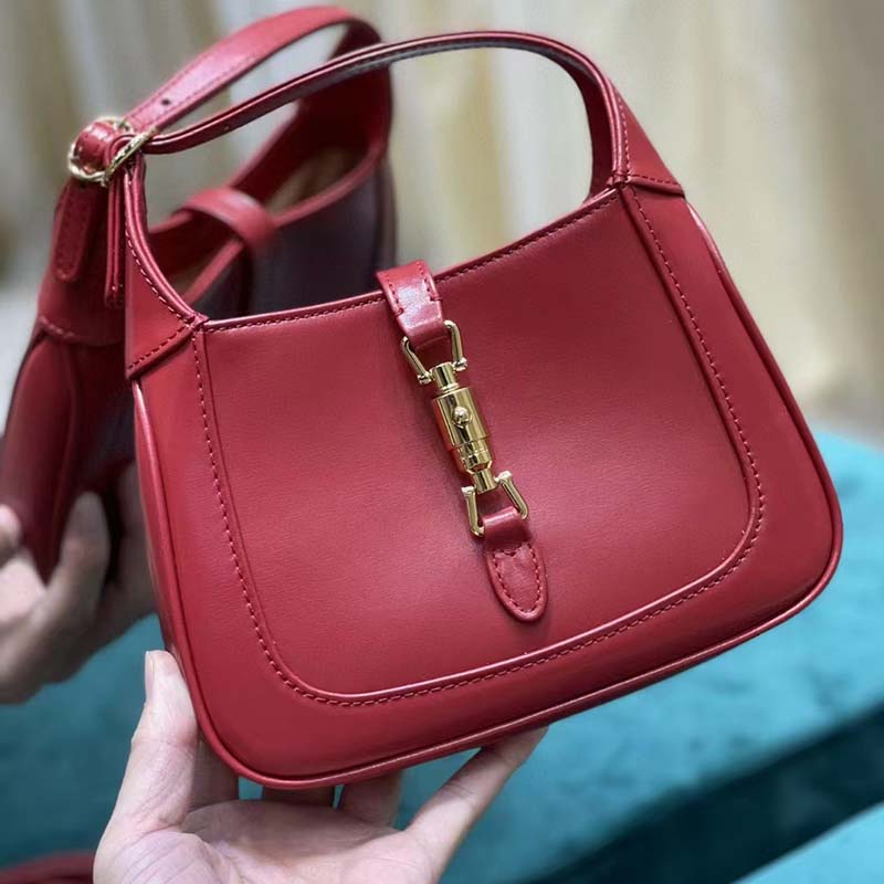 Gucci Women Jackie 1961 Small Shoulder Bag Red Leather