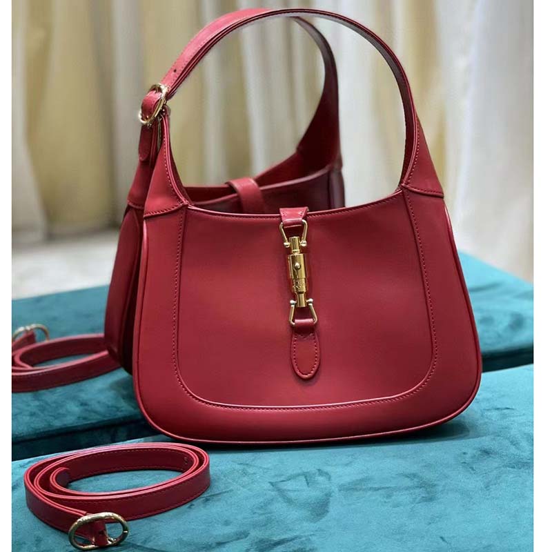 Gucci Women Jackie 1961 Small Shoulder Bag Red Leather