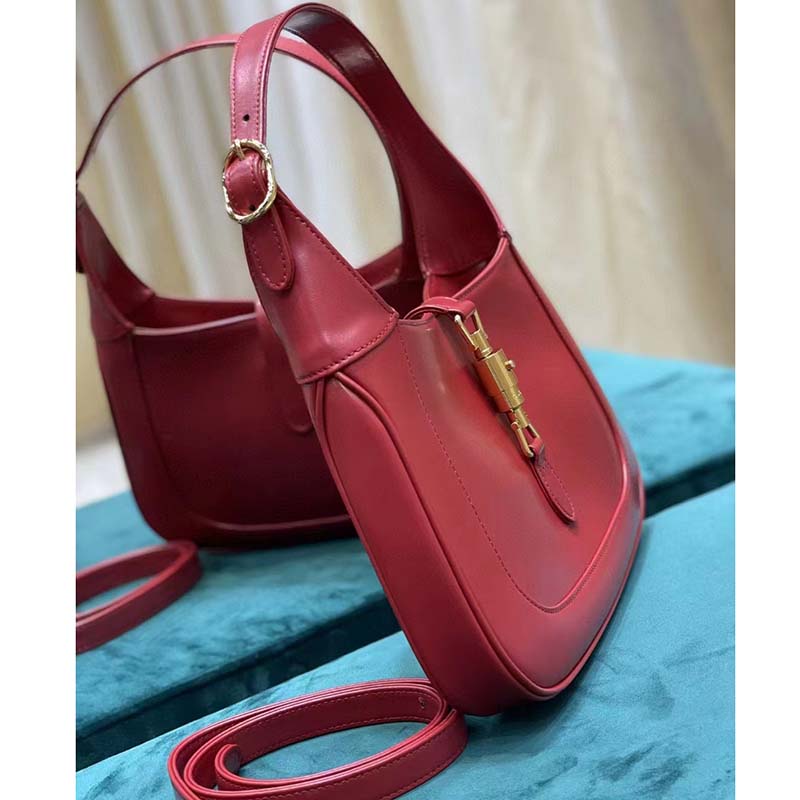 Gucci Women Jackie 1961 Small Shoulder Bag Red Leather