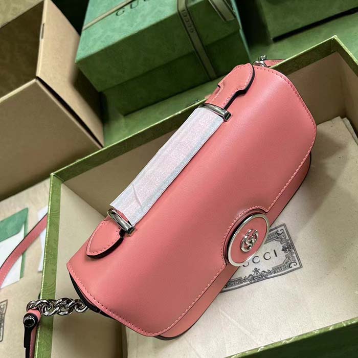 Gucci Women Petite GG Mini Shoulder Bag Pink Leather Double G