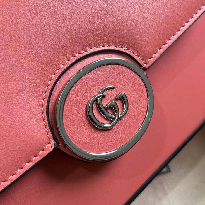 Gucci Women Petite GG Mini Shoulder Bag Pink Leather Double G