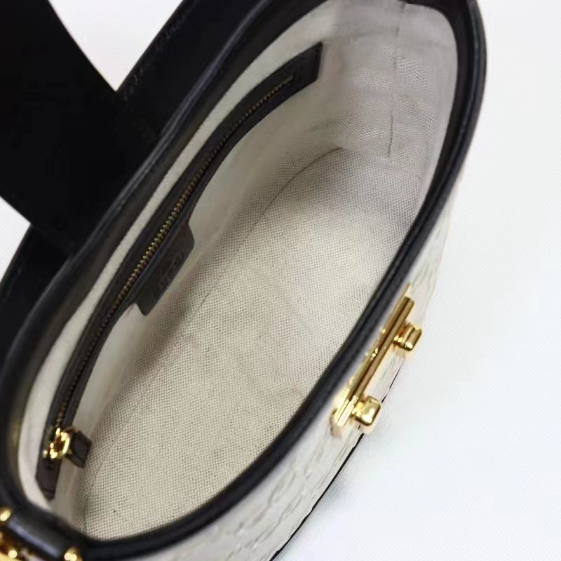 Gucci Women Small GG Shoulder Bag White Debossed GG Leather