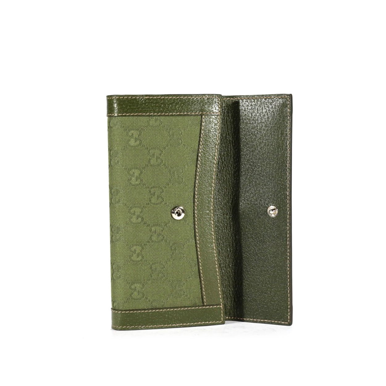 Gucci Women's Wallet GG logo fabric & leather Green 231839