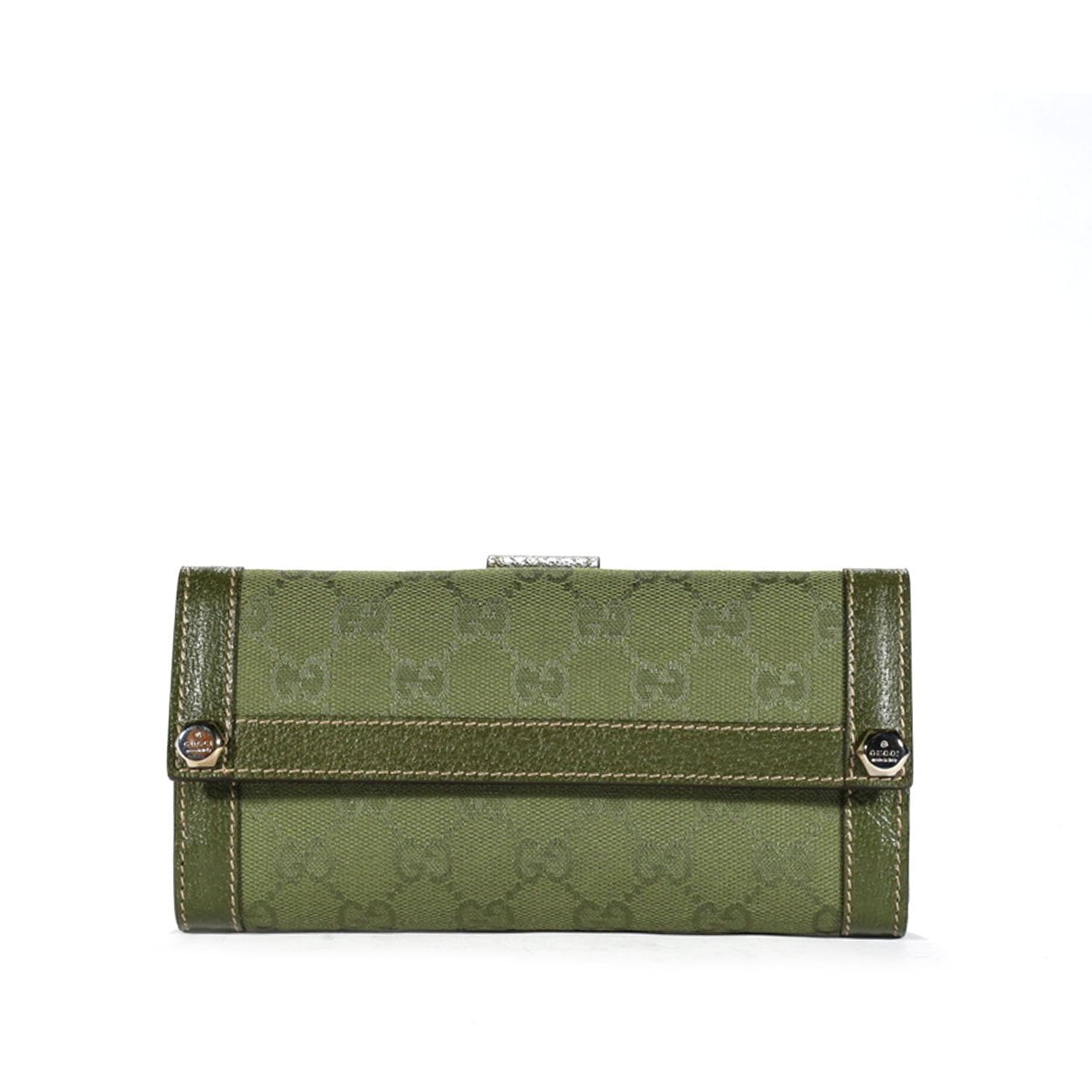 Gucci Women's Wallet GG logo fabric & leather Green 231839