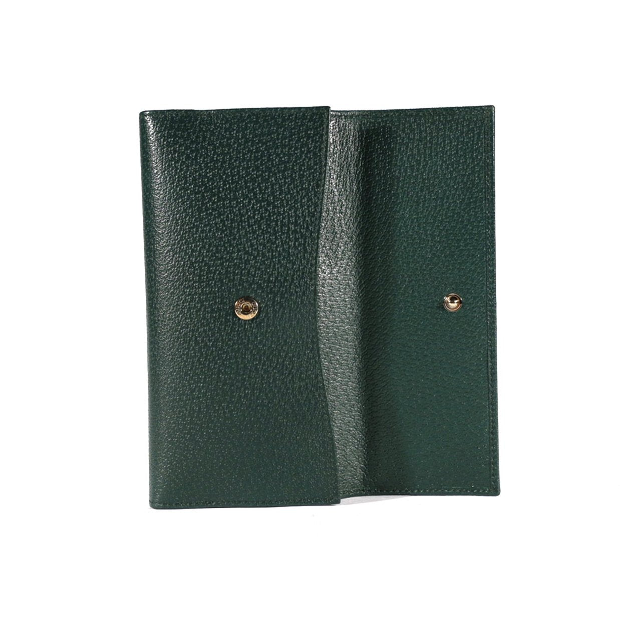 Gucci Women's Wallet Leather Large Check Book Forest Green 231843