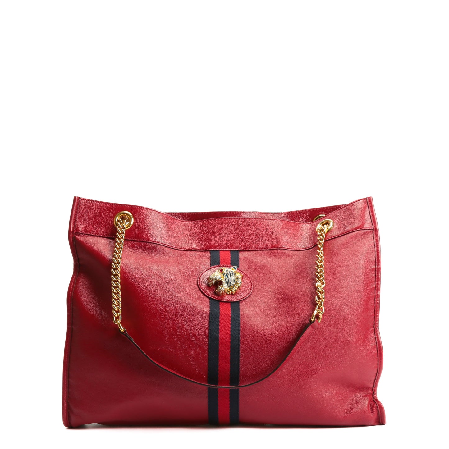 GUCCI Large Leather Rajah Tote w/Pouch Red