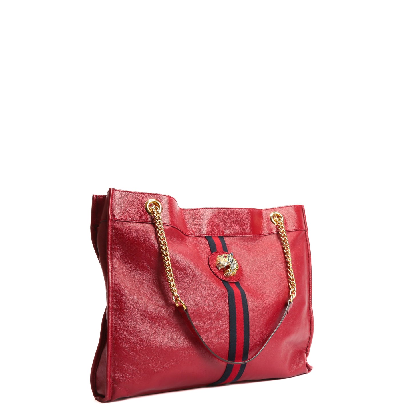 GUCCI Large Leather Rajah Tote w/Pouch Red