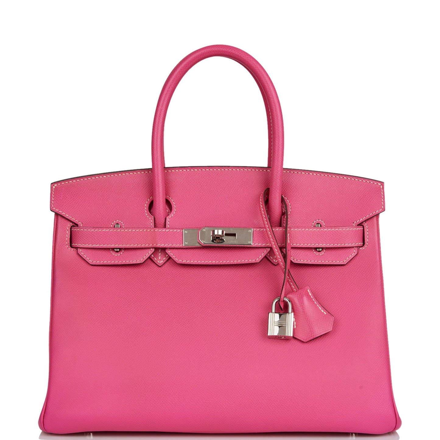 Pre-owned Hermes Birkin 30 Rose Tyrien Candy Epsom Palladium Hardware