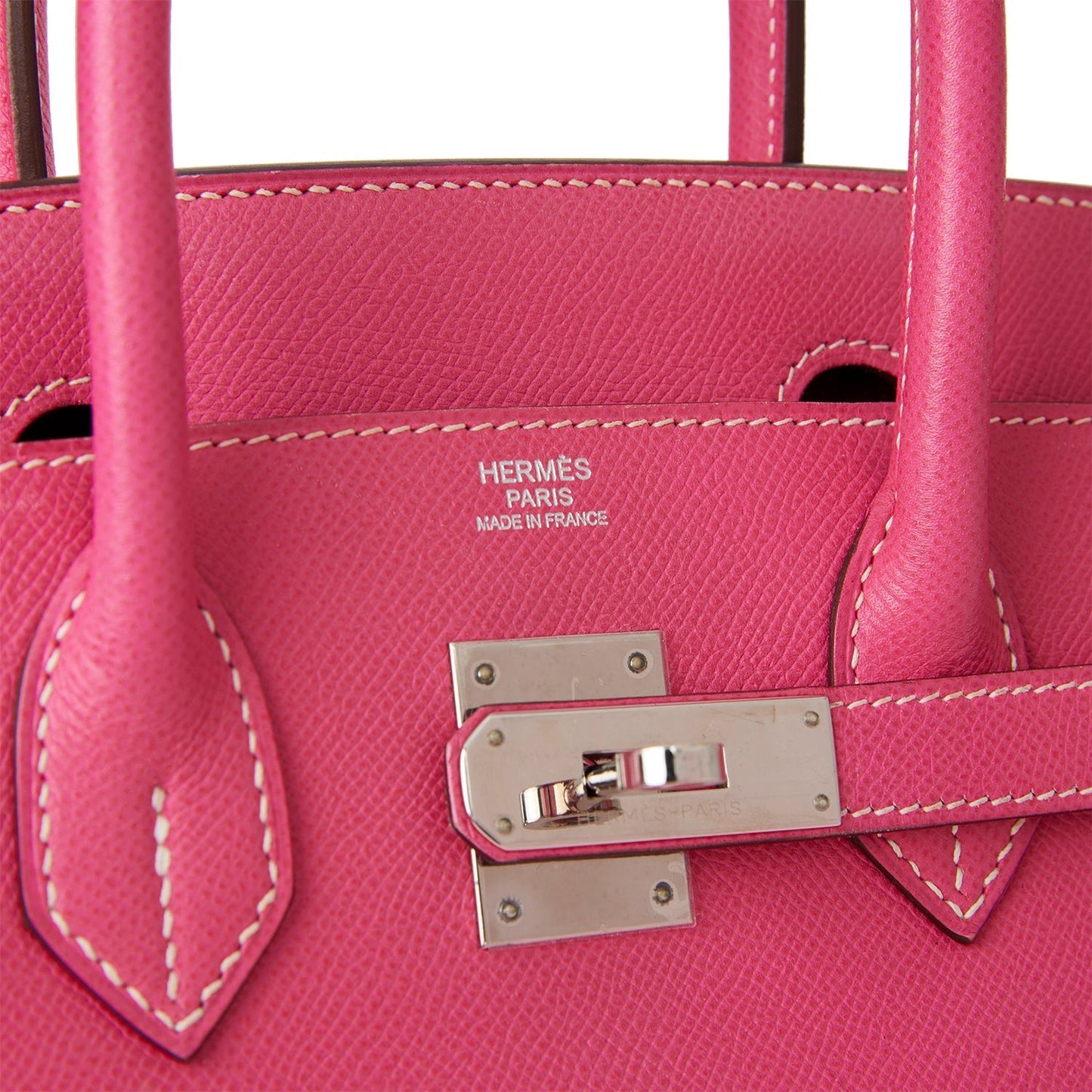 Pre-owned Hermes Birkin 30 Rose Tyrien Candy Epsom Palladium Hardware