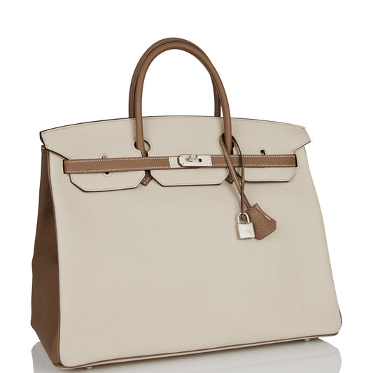 Hermes Special Order (HSS) Birkin 40 Beton and Etoupe Togo Brushed Palladium Hardware