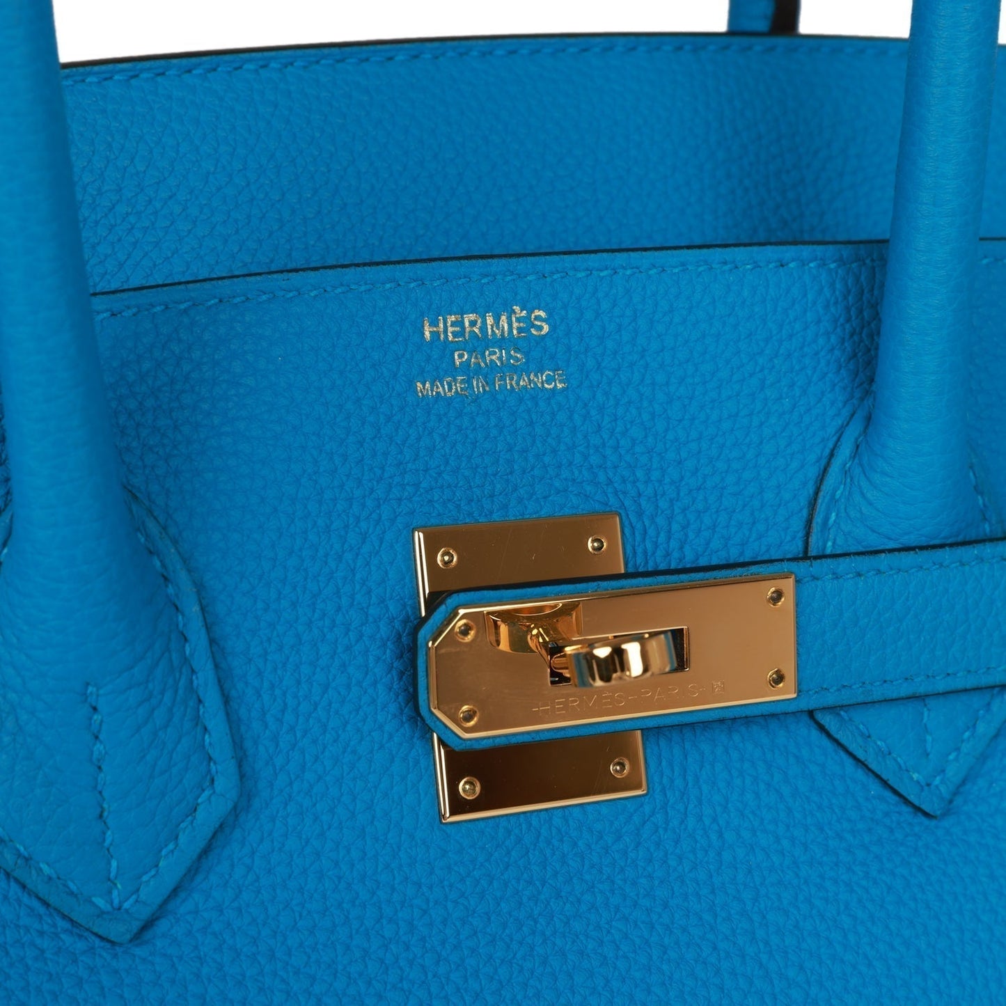 Pre-owned Hermes Birkin 35 Bleu Zanzibar Togo Gold Hardware