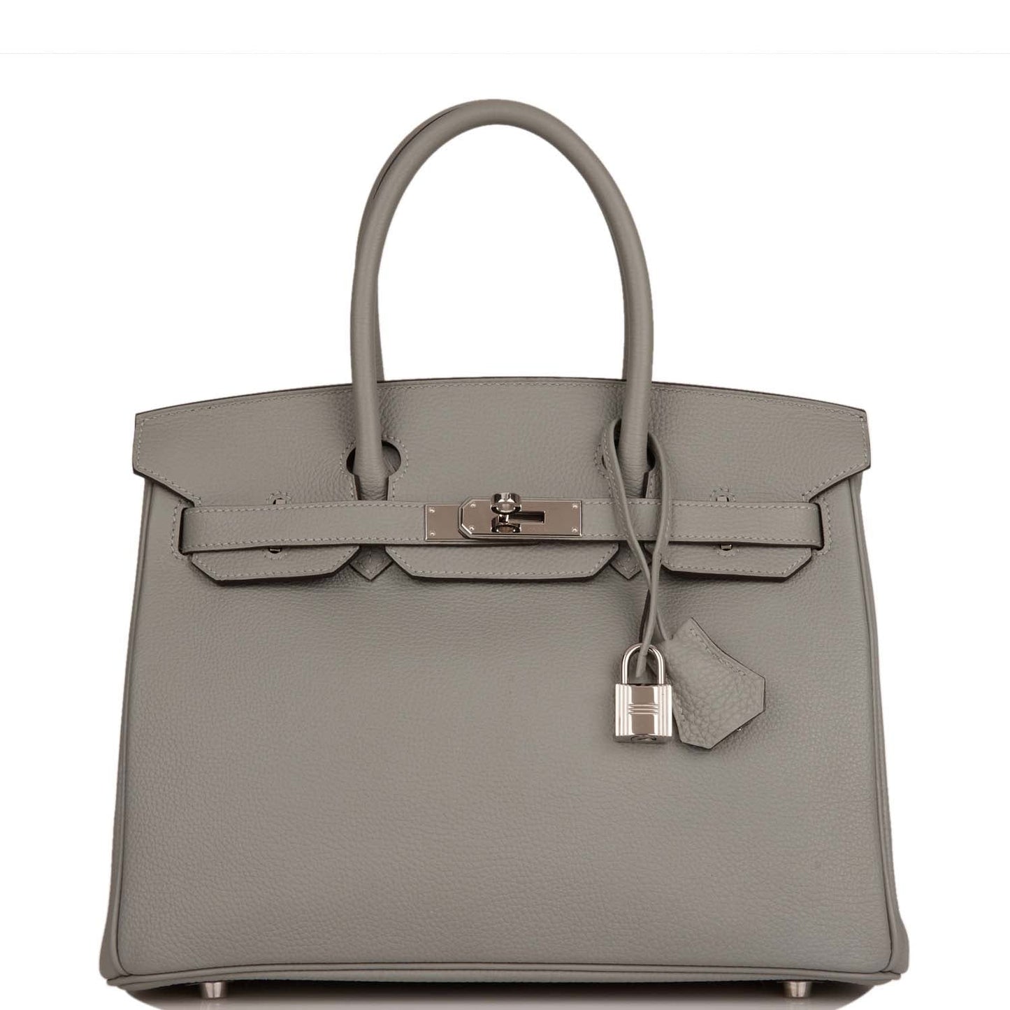 Pre-owned Hermes Birkin 30 Gris Mouette Togo Palladium Hardware