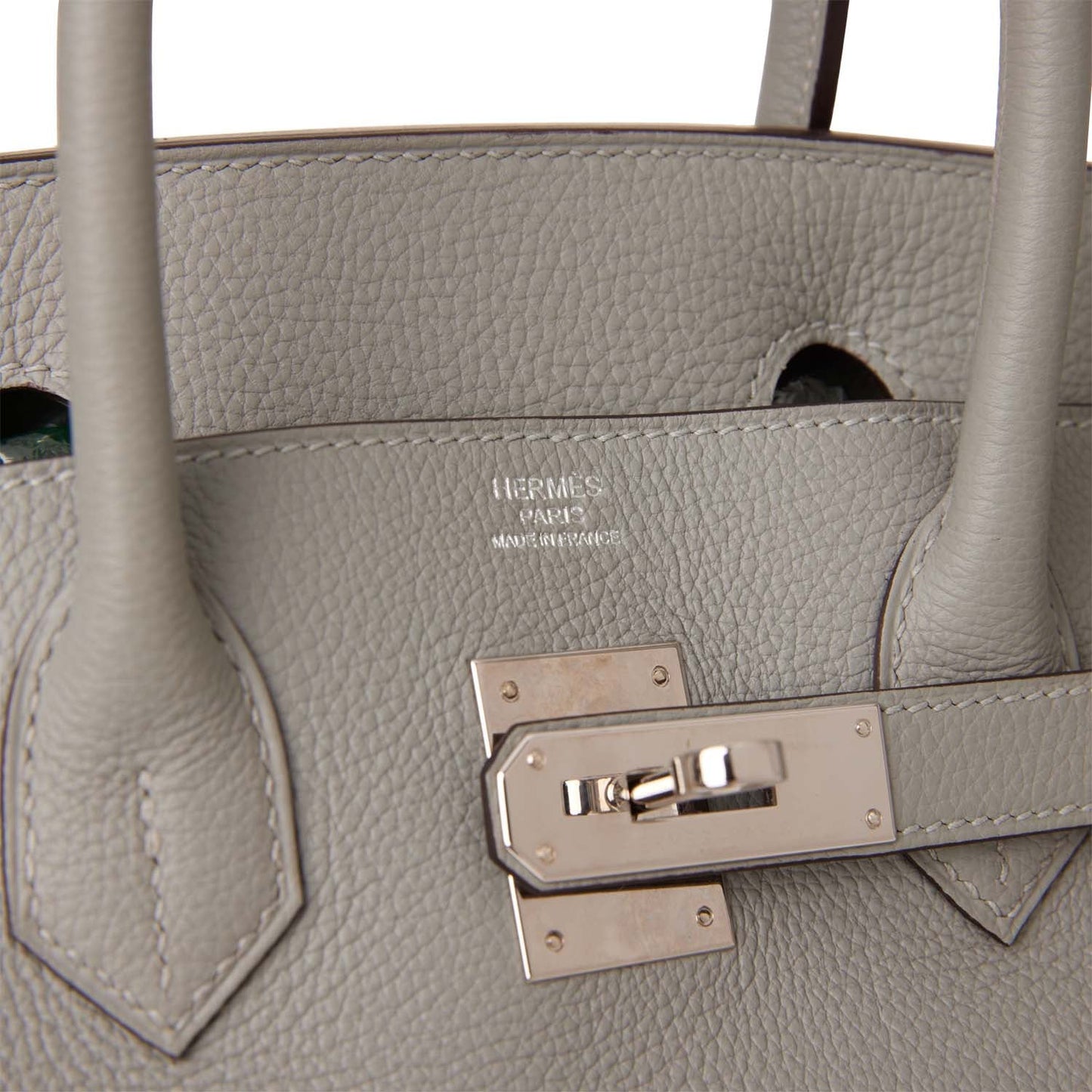 Pre-owned Hermes Birkin 30 Gris Mouette Togo Palladium Hardware