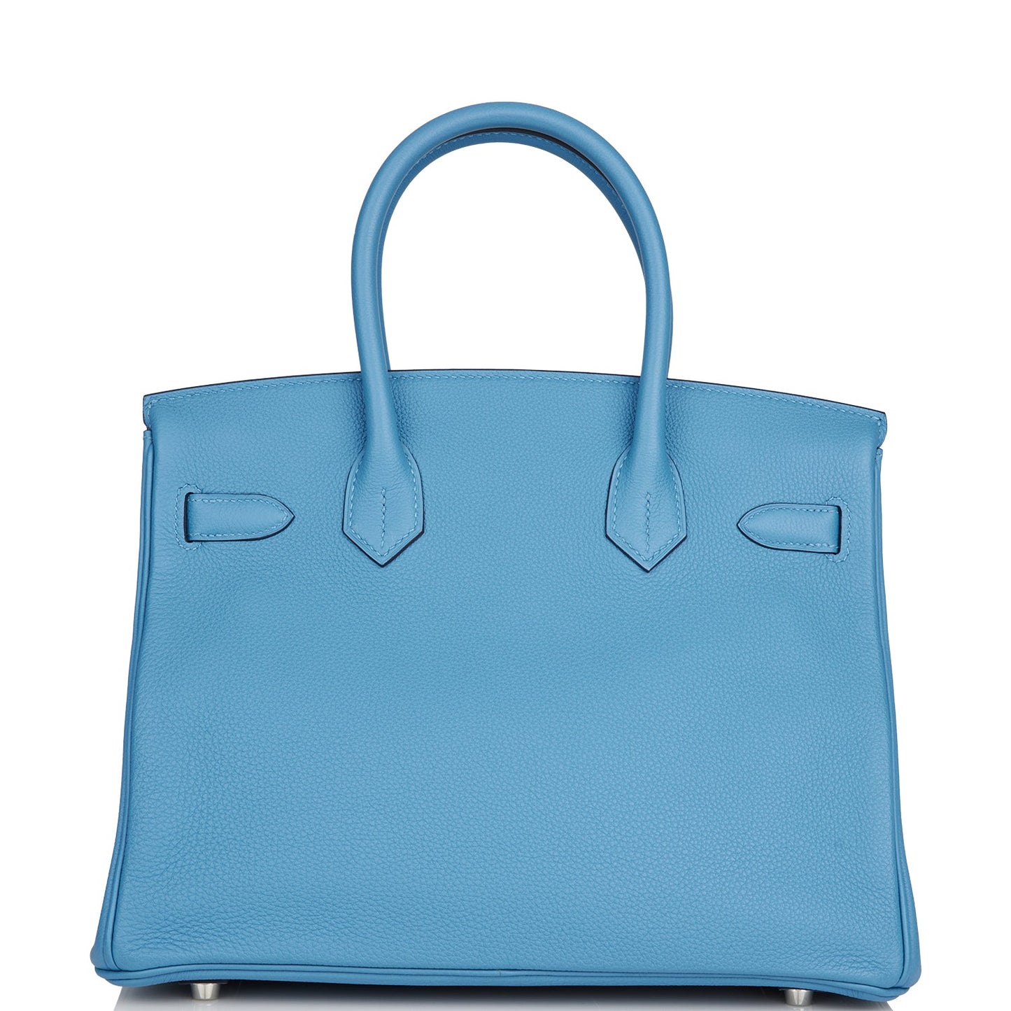 Pre-owned Hermes Birkin 30 Bleu Azur Togo Palladium Hardware