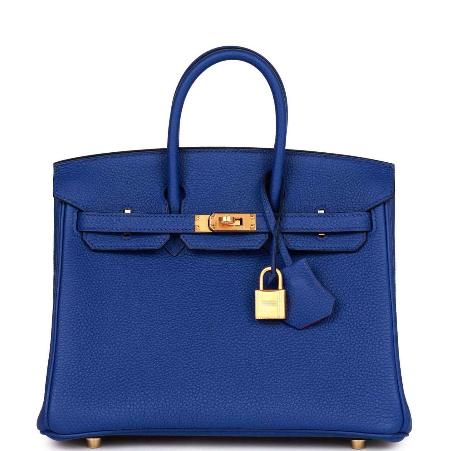 Hermes Special Order (HSS) Birkin 25 Bleu Electric Verso Togo Brushed Gold Hardware