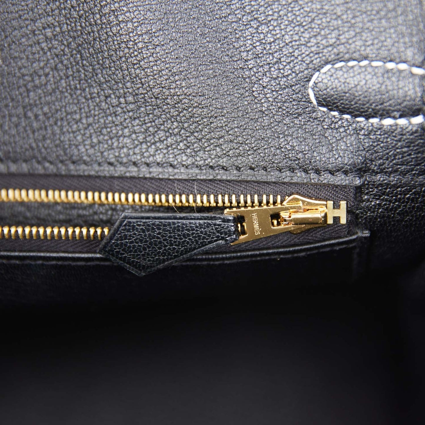 Hermes Special Order (HSS) Birkin 25 Craie and Black Togo Brushed Gold Hardware