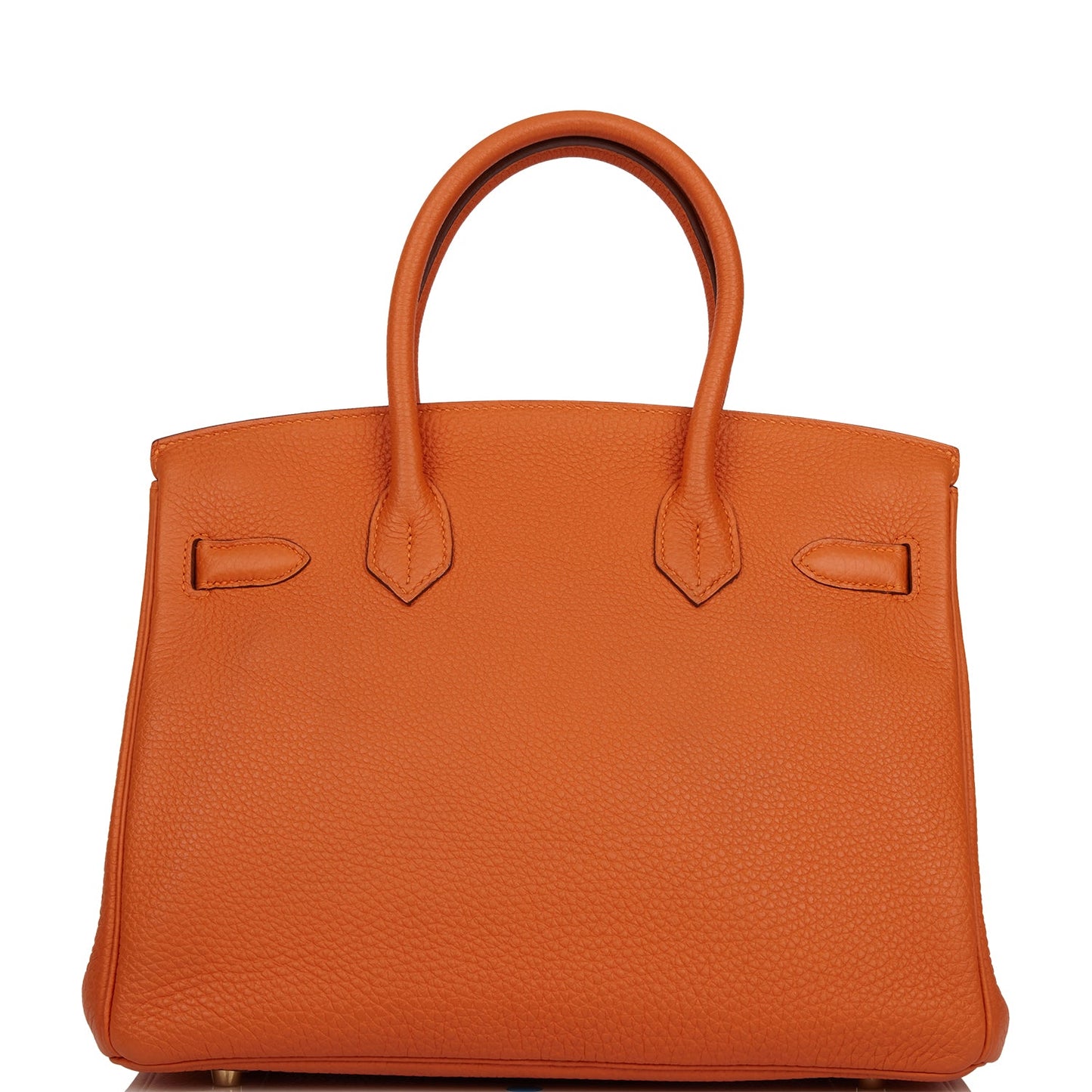 Pre-owned Hermes Birkin 30 Orange Clemence Gold Hardware