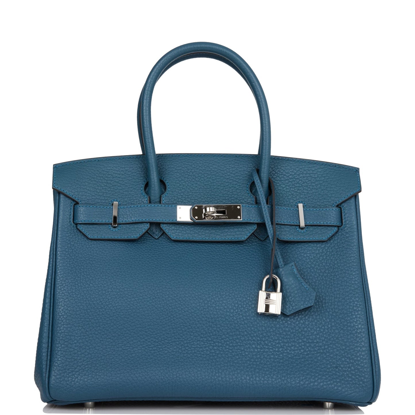 Pre-owned Hermes Birkin 30 Colvert Togo Palladium Hardware