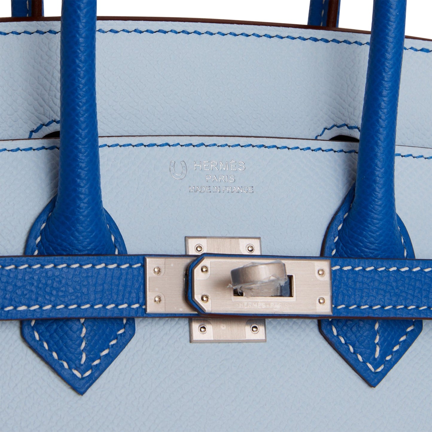 Hermes Special Order (HSS) Birkin Sellier 25 Bleu Brume and Bleu Zellige Epsom Brushed Palladium Hardware