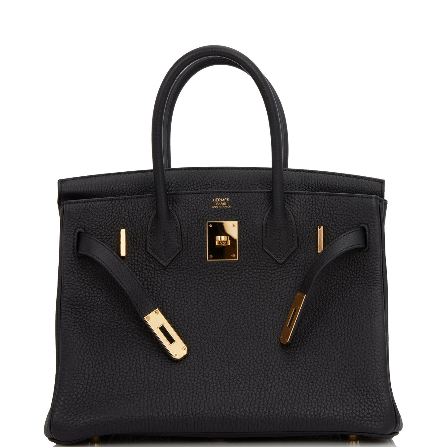 Pre-owned Hermes Birkin 30 Black Togo Gold Hardware