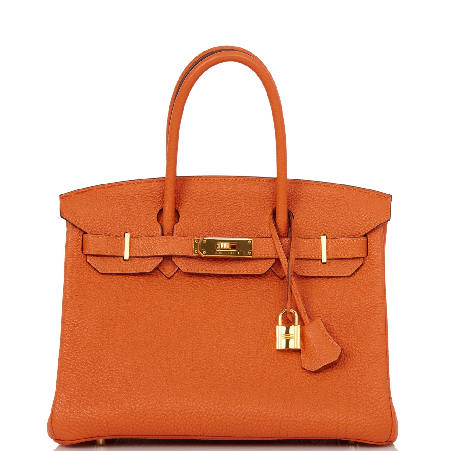 Pre-owned Hermes Birkin 30 Orange Togo Gold Hardware