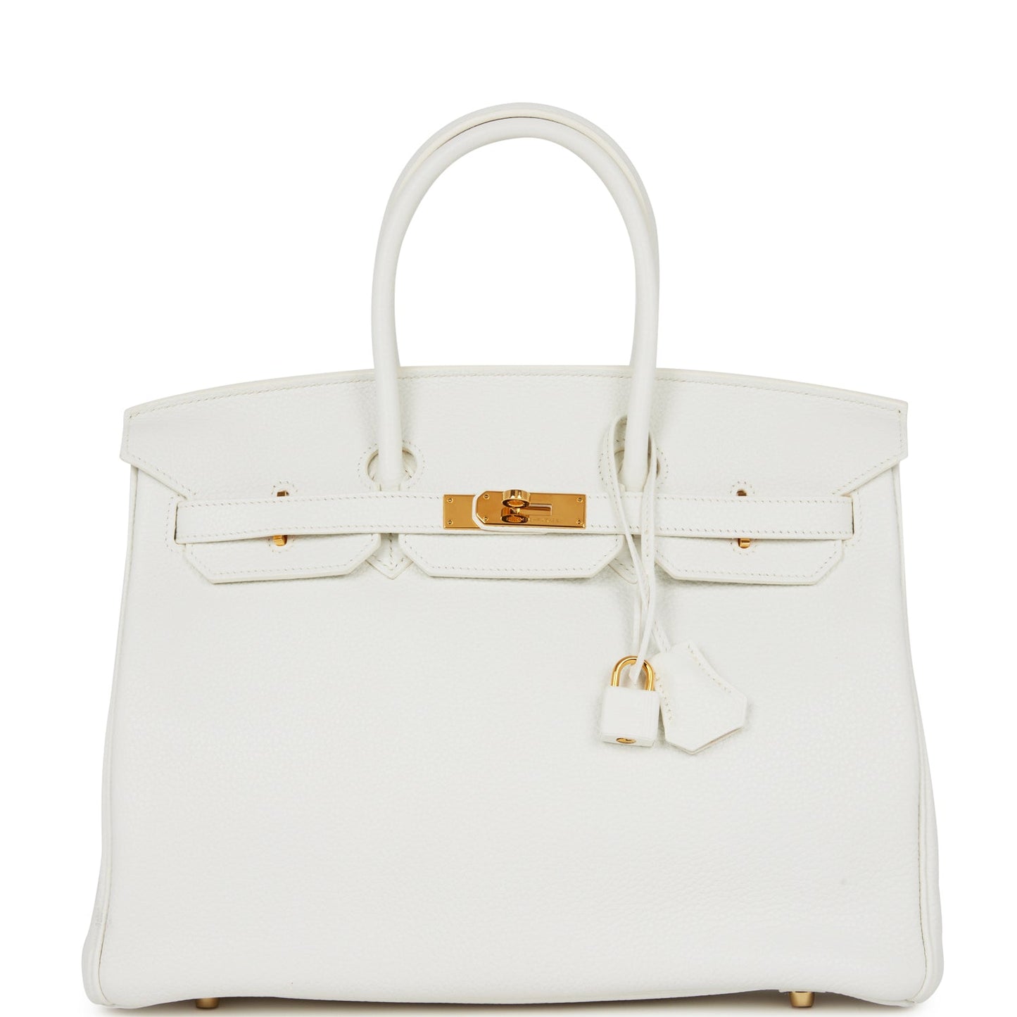 Hermes Birkin 35 White Clemence Gold Hardware