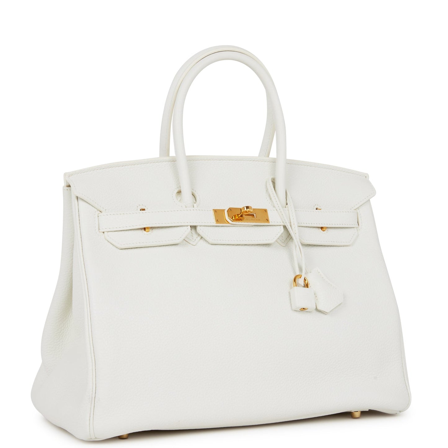 Hermes Birkin 35 White Clemence Gold Hardware