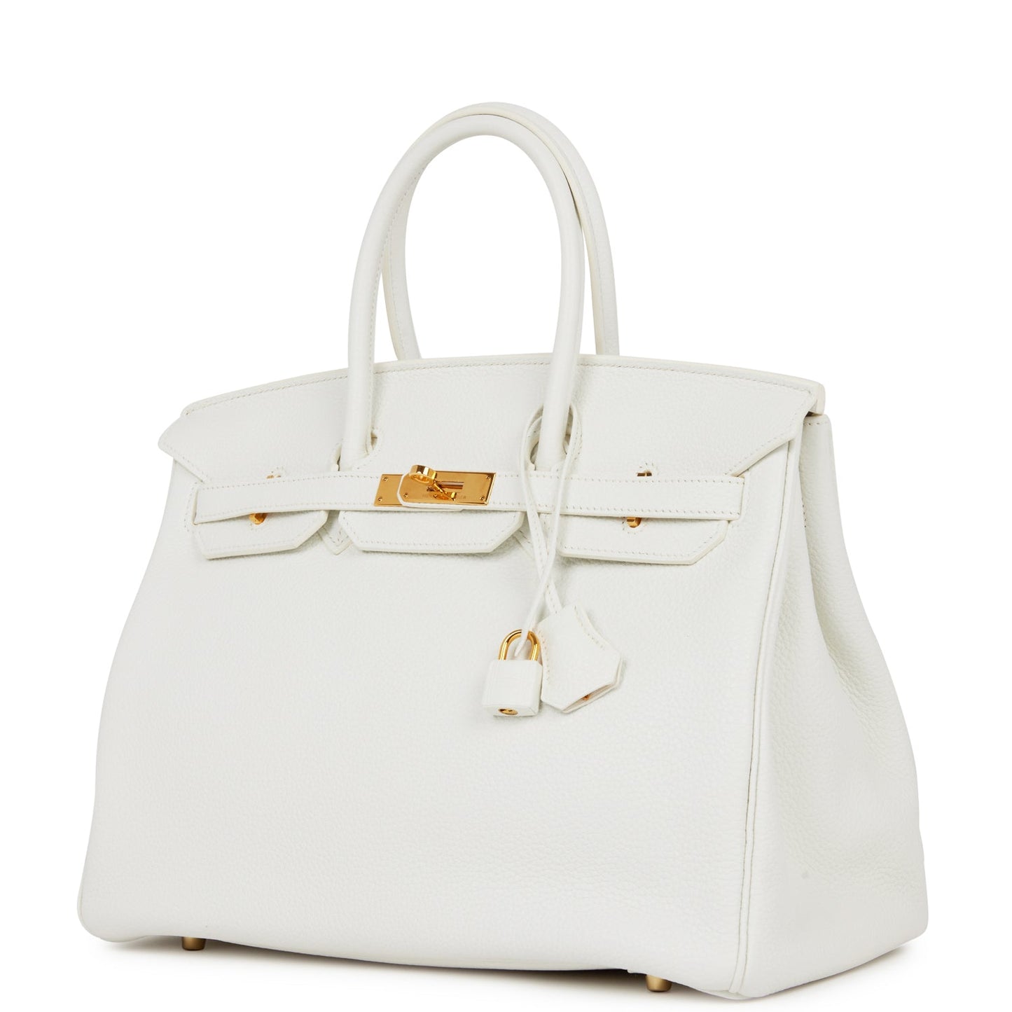 Hermes Birkin 35 White Clemence Gold Hardware