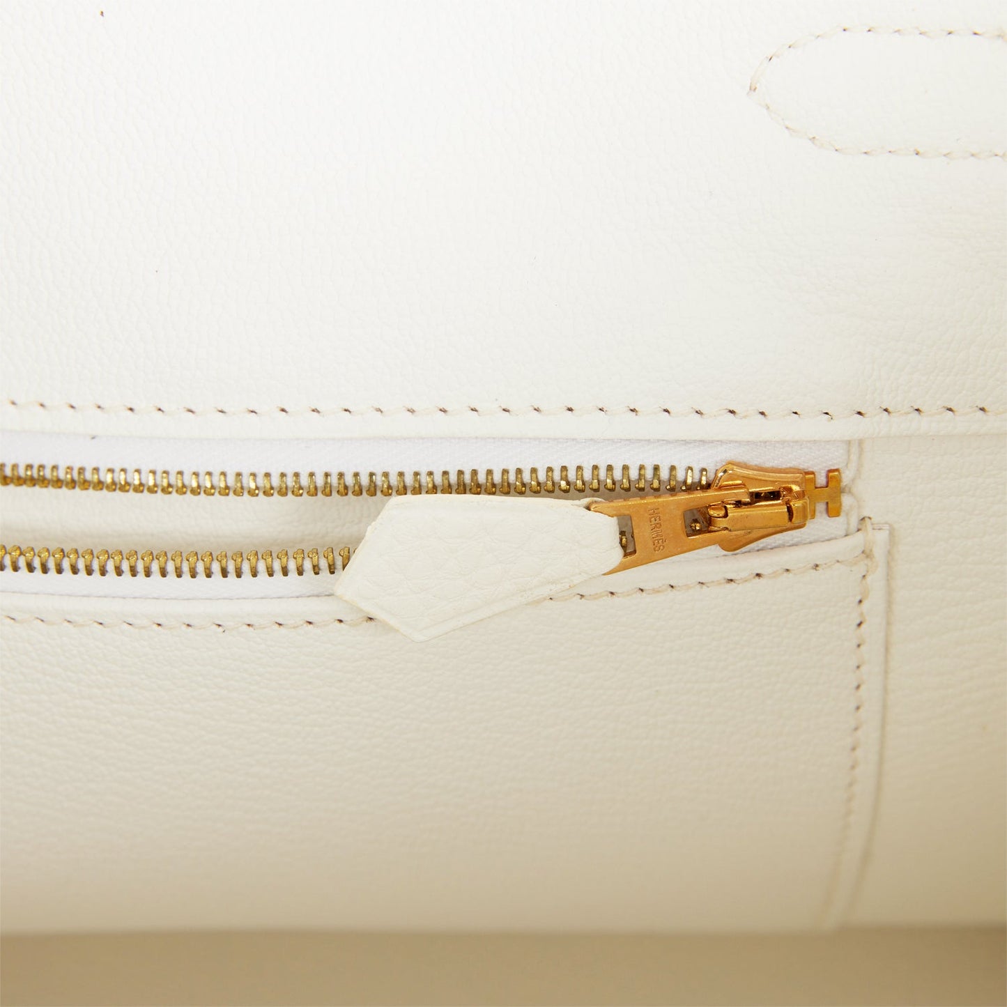 Hermes Birkin 35 White Clemence Gold Hardware