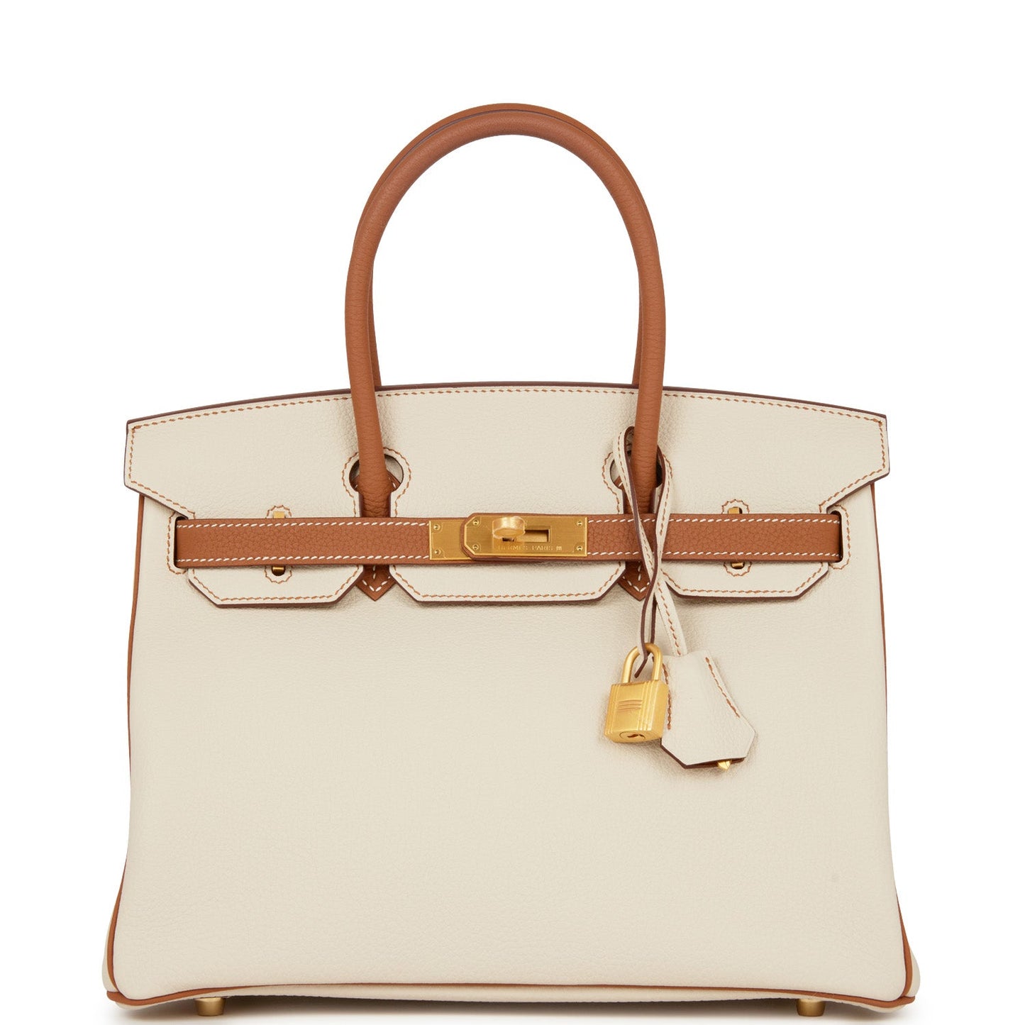 Hermes Special Order (HSS) Birkin 30 Craie and Gold Togo Brushed Gold Hardware