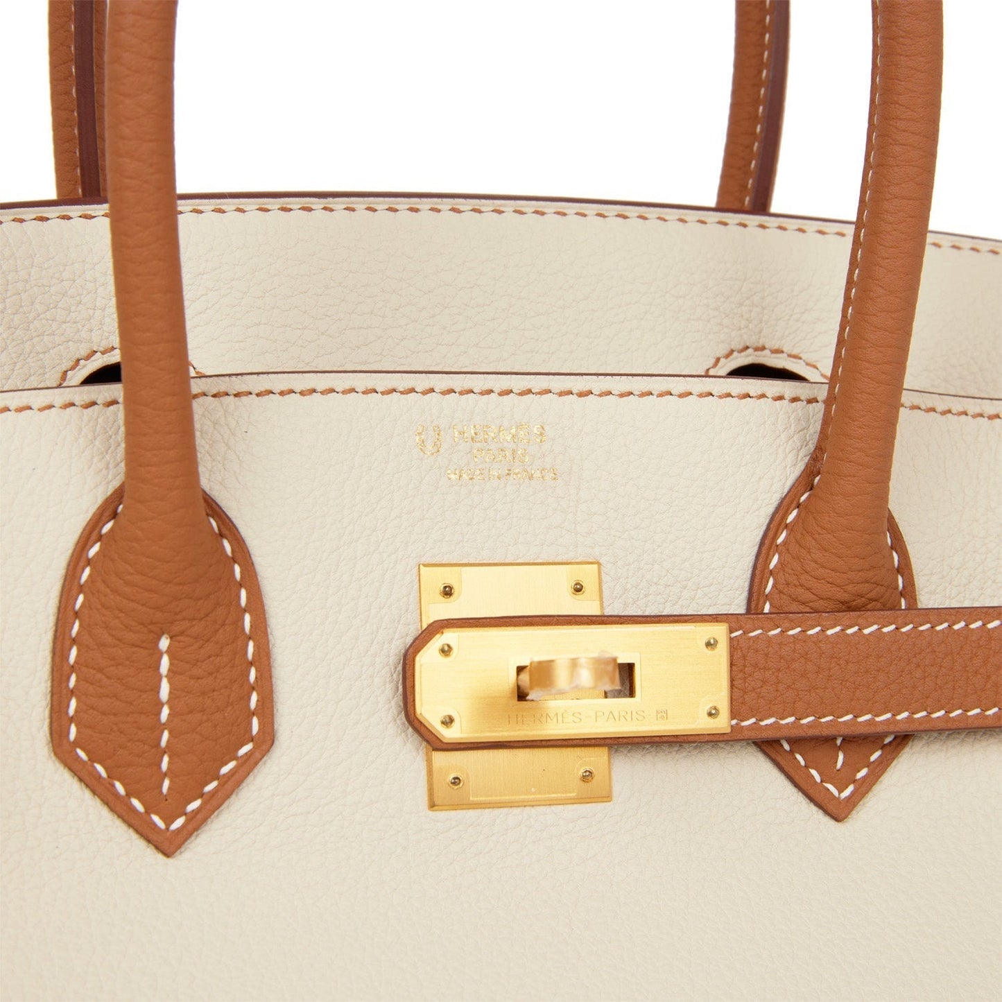 Hermes Special Order (HSS) Birkin 30 Craie and Gold Togo Brushed Gold Hardware