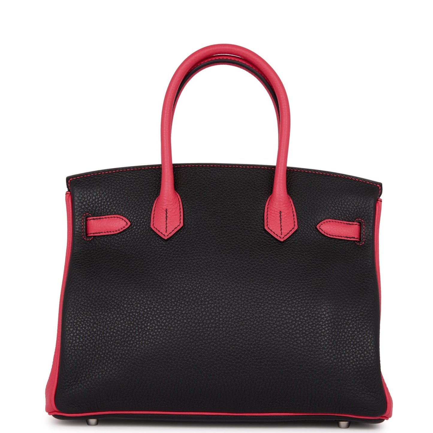 Hermes Special Order (HSS) Birkin 30 Black and Rose Extreme Clemence Palladium Hardware