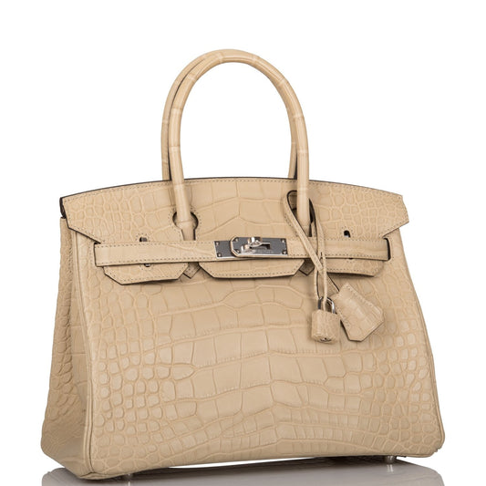 Hermes Trench Matte Alligator Birkin 30cm Palladium Hardware