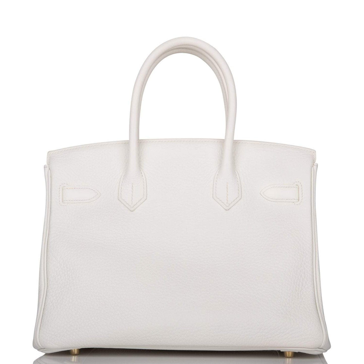 Hermes White Clemence Birkin 30cm Gold Hardware (Preloved - Excellent to Mint)