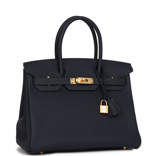 Hermes Special Order (HSS) Birkin 30 Bleu Nuit Togo Gold Hardware