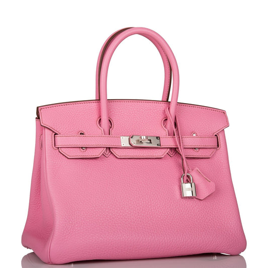 Pre-owned Hermes Birkin 30 Bubblegum Togo Palladium Hardware