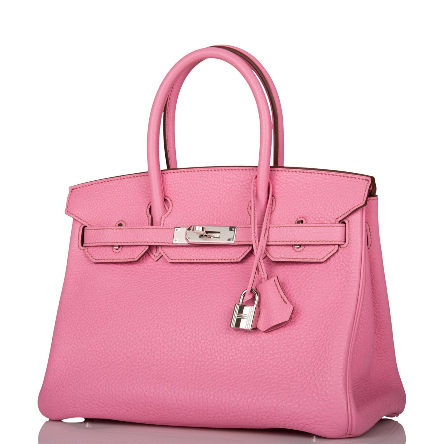 Pre-owned Hermes Birkin 30 Bubblegum Togo Palladium Hardware