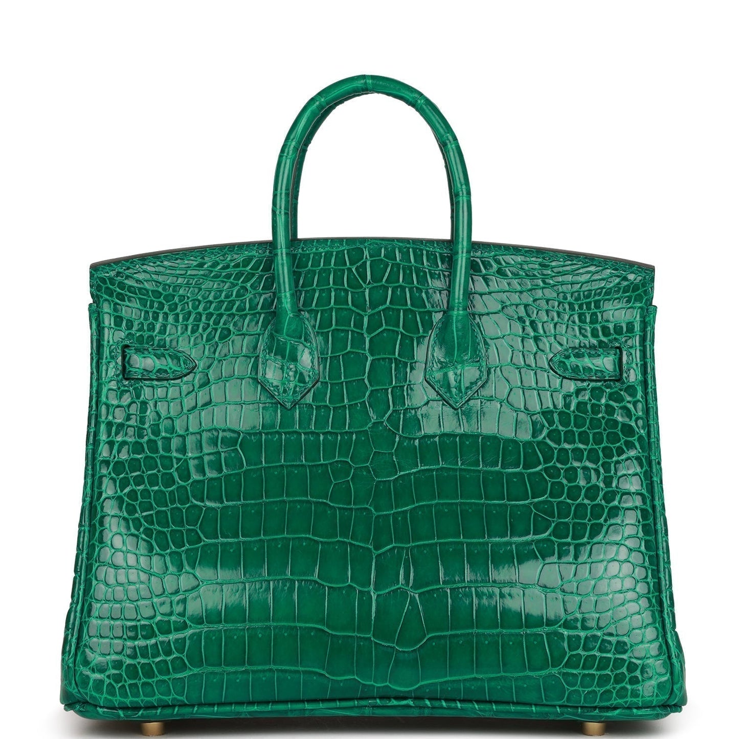 Hermes Special Order (HSS) Birkin 25 Emerald Shiny Porosus Crocodile Gold Hardware