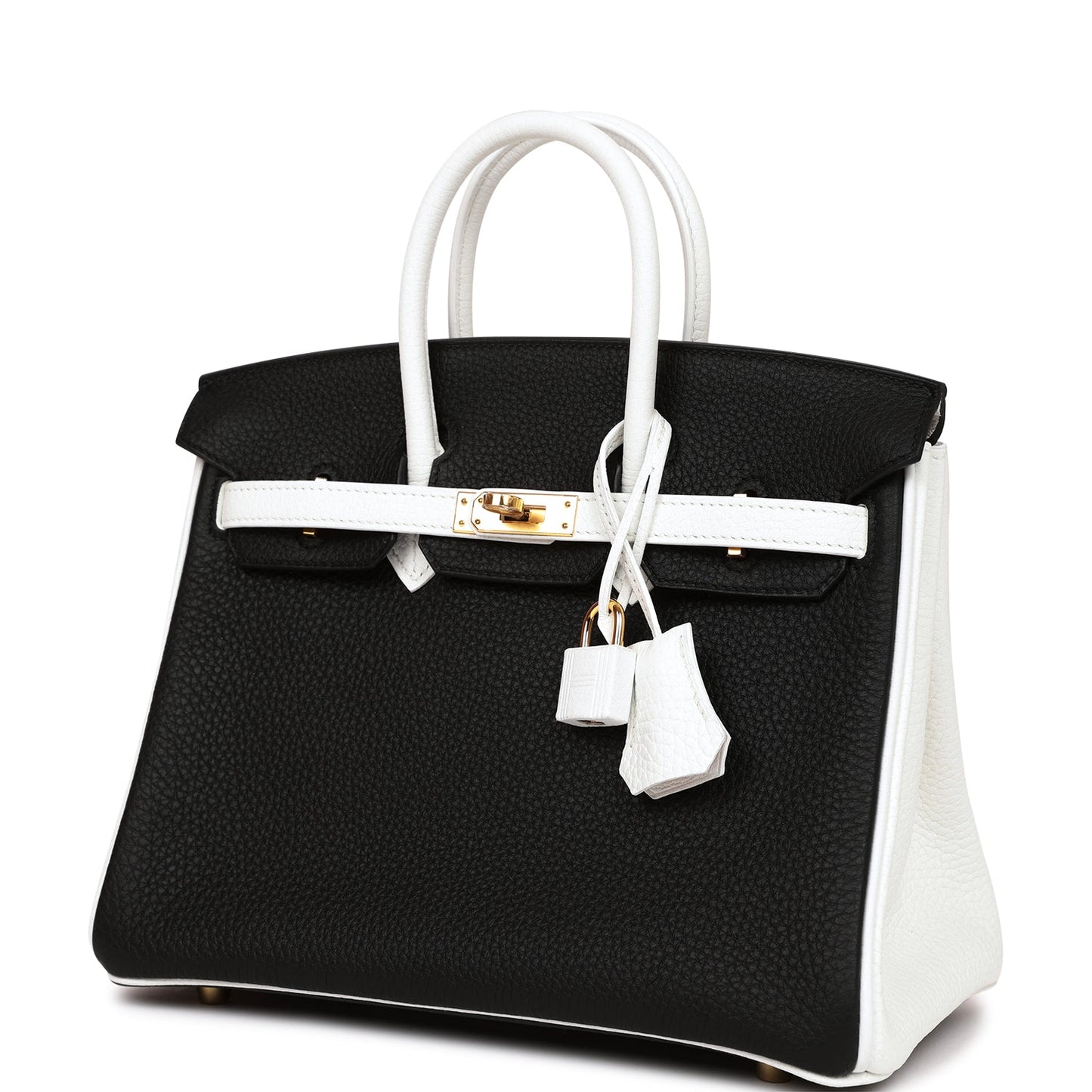 Hermes Special Order (HSS) Birkin 25 Black and White Clemence Gold Hardware