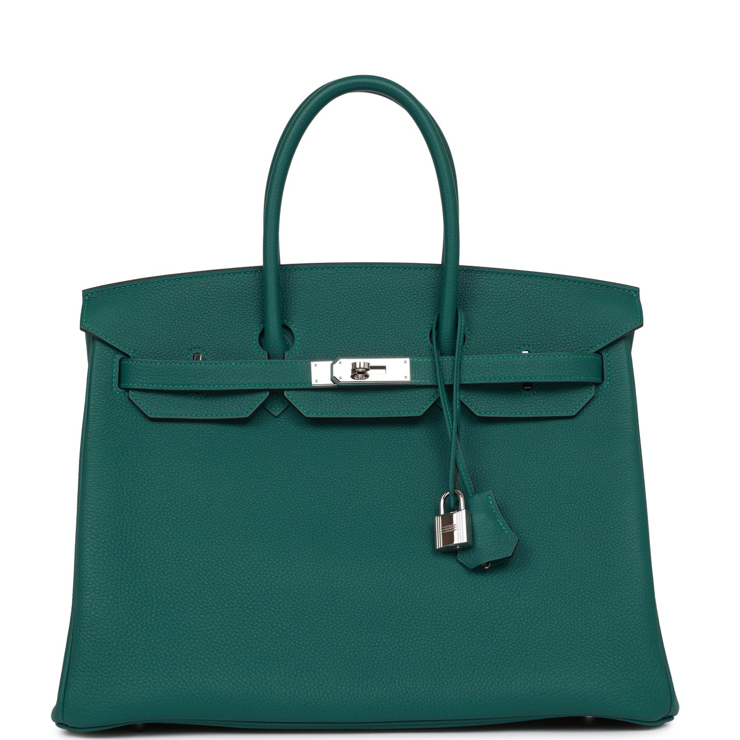 Pre-owned Hermes Birkin 35 Malachite Togo Palladium Hardware