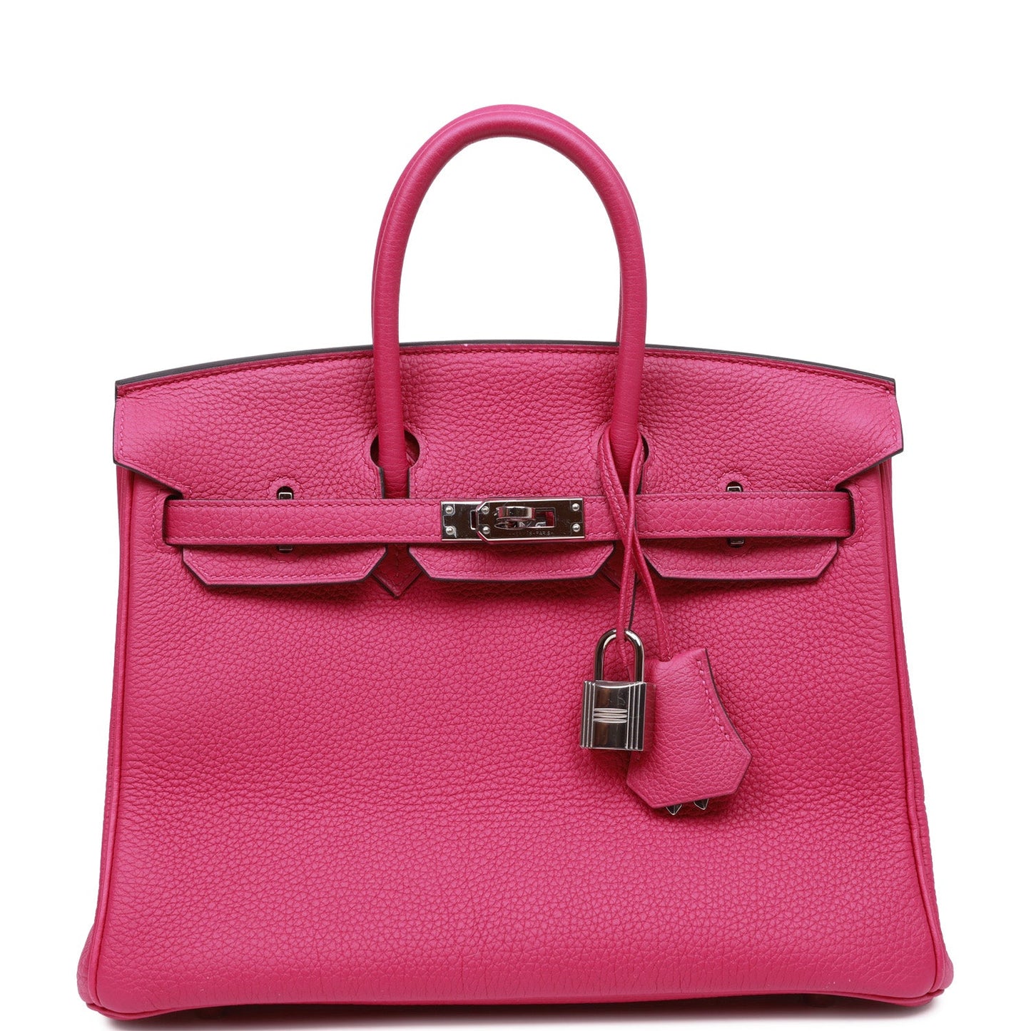 Pre-owned Hermes Birkin 25 Rose Pourpre Togo Palladium Hardware