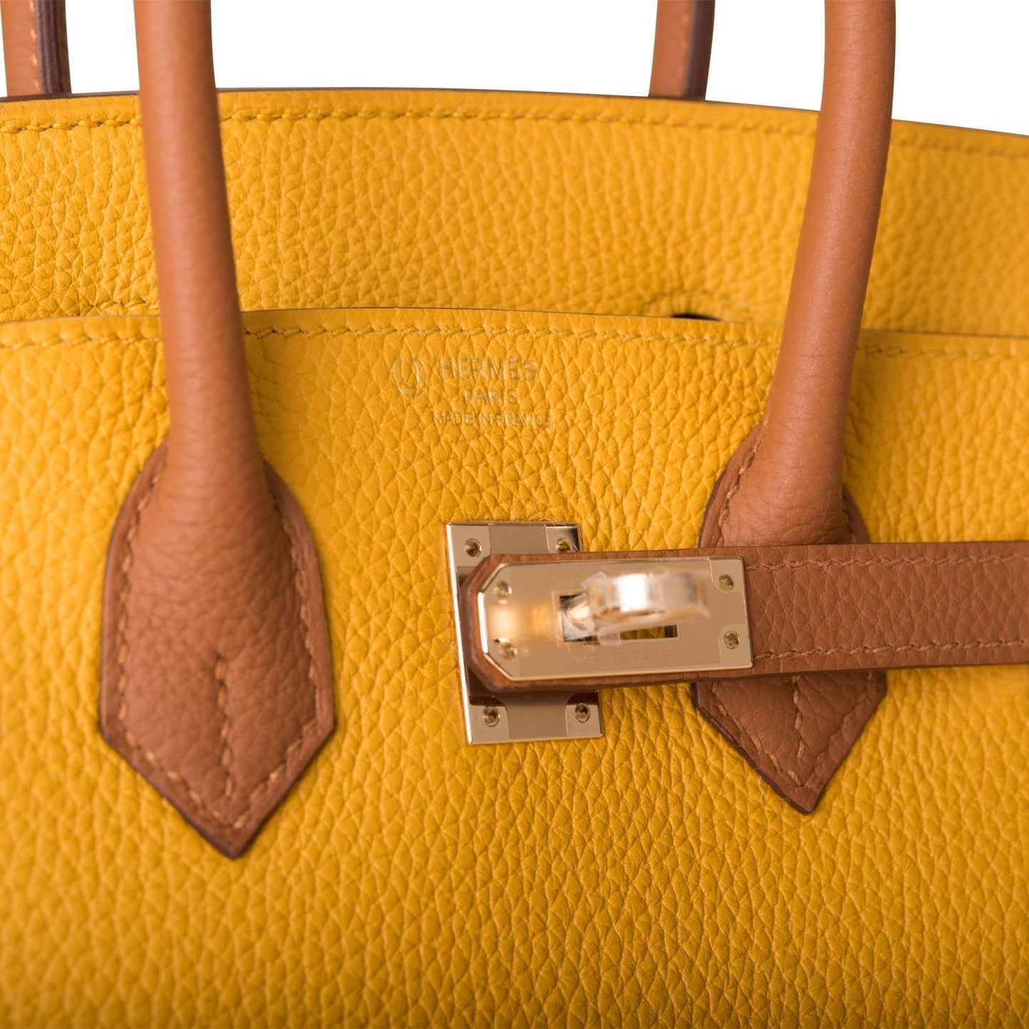 Hermes Special Order (HSS) Birkin 25 Jaune Ambre and Gold Togo Permabrass Hardware