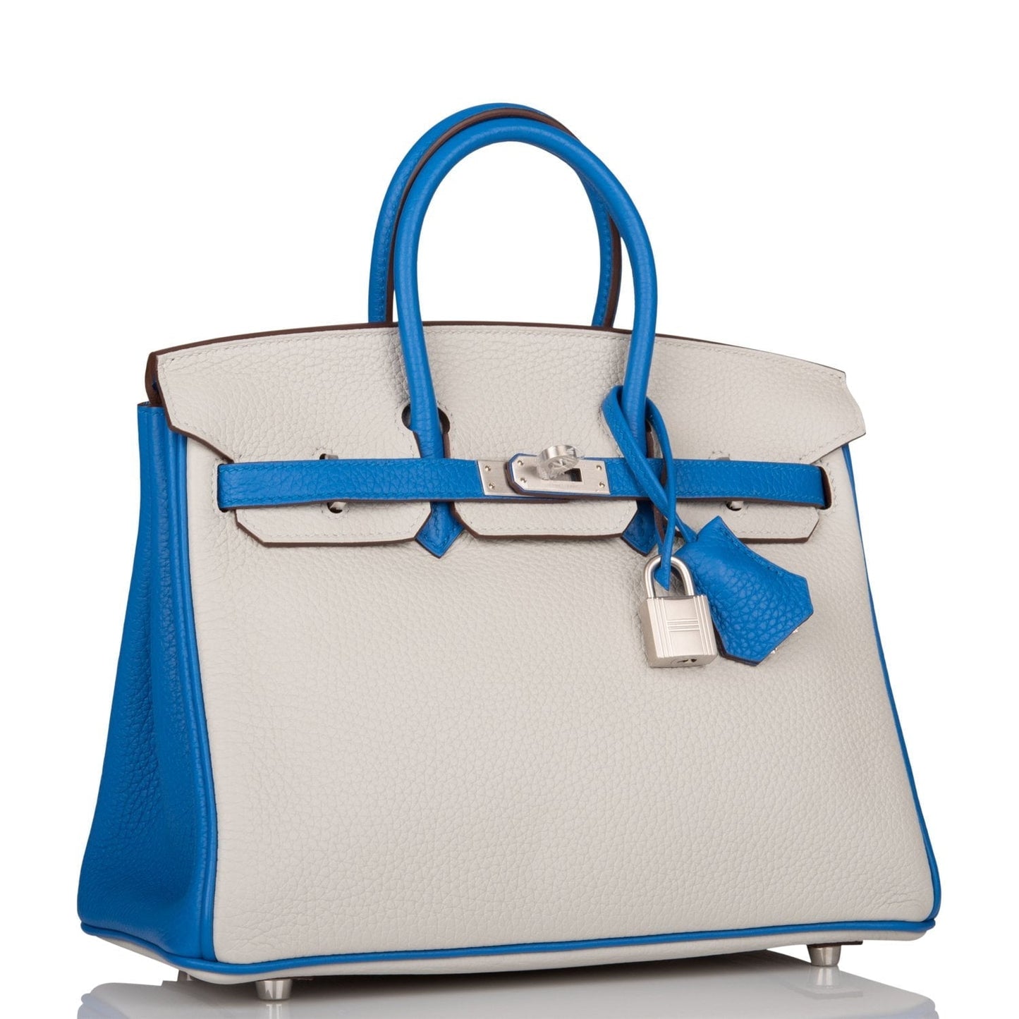 Hermes Special Order (HSS) Birkin 25 Gris Mouette and Mykonos Clemence Brushed Palladium Hardware