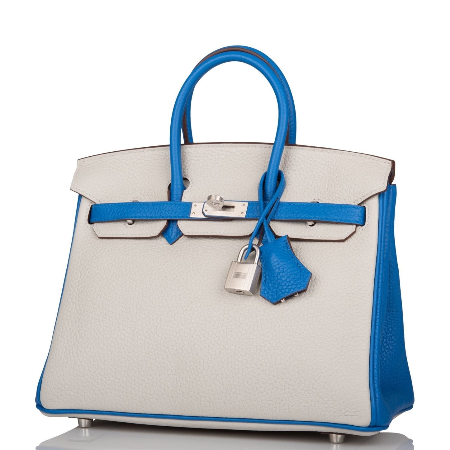 Hermes Special Order (HSS) Birkin 25 Gris Mouette and Mykonos Clemence Brushed Palladium Hardware