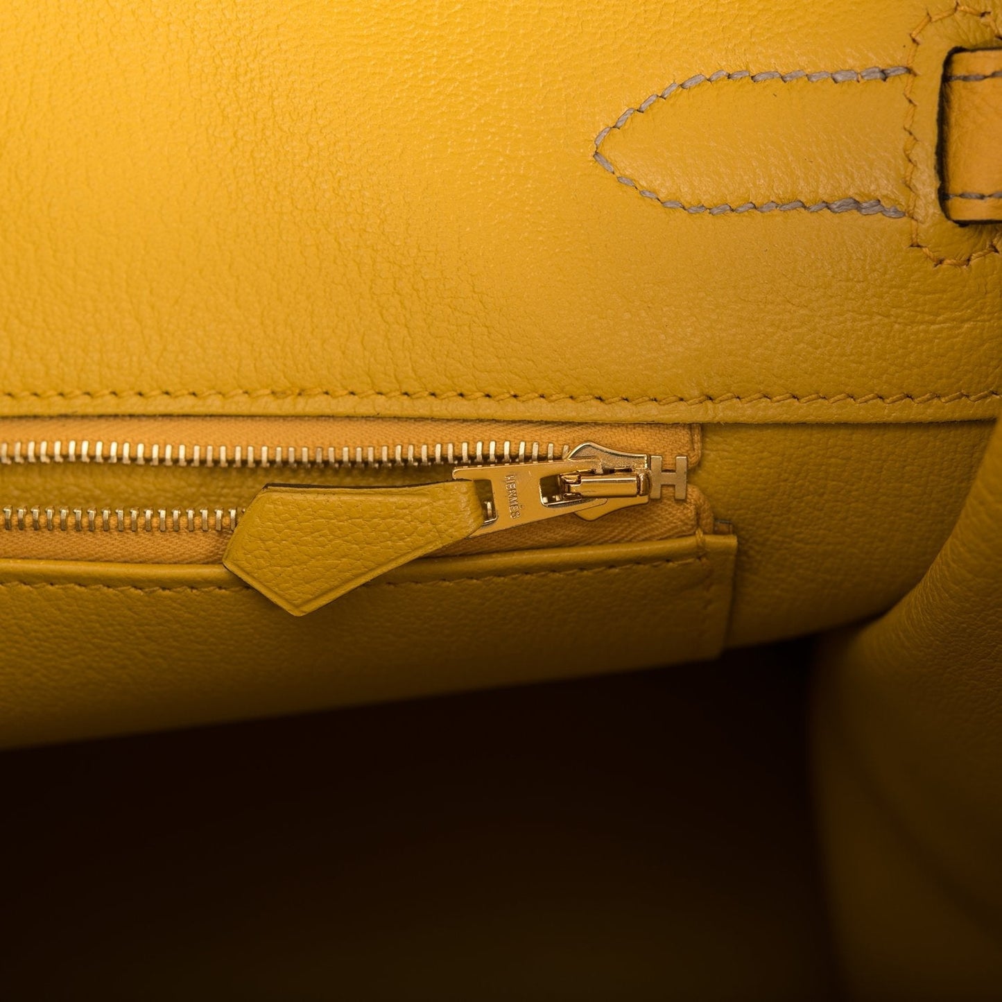 Hermes Special Order (HSS) Birkin 35 Etoupe and Jaune Ambre Togo Brushed Gold Hardware