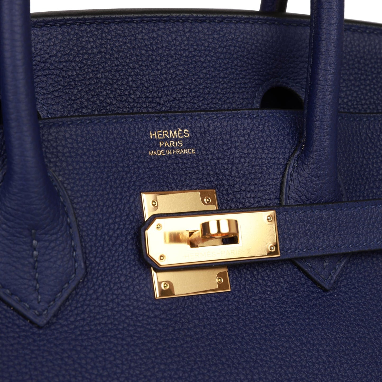 Pre-owned Hermes Birkin 30 Bleu Encre Togo Gold Hardware